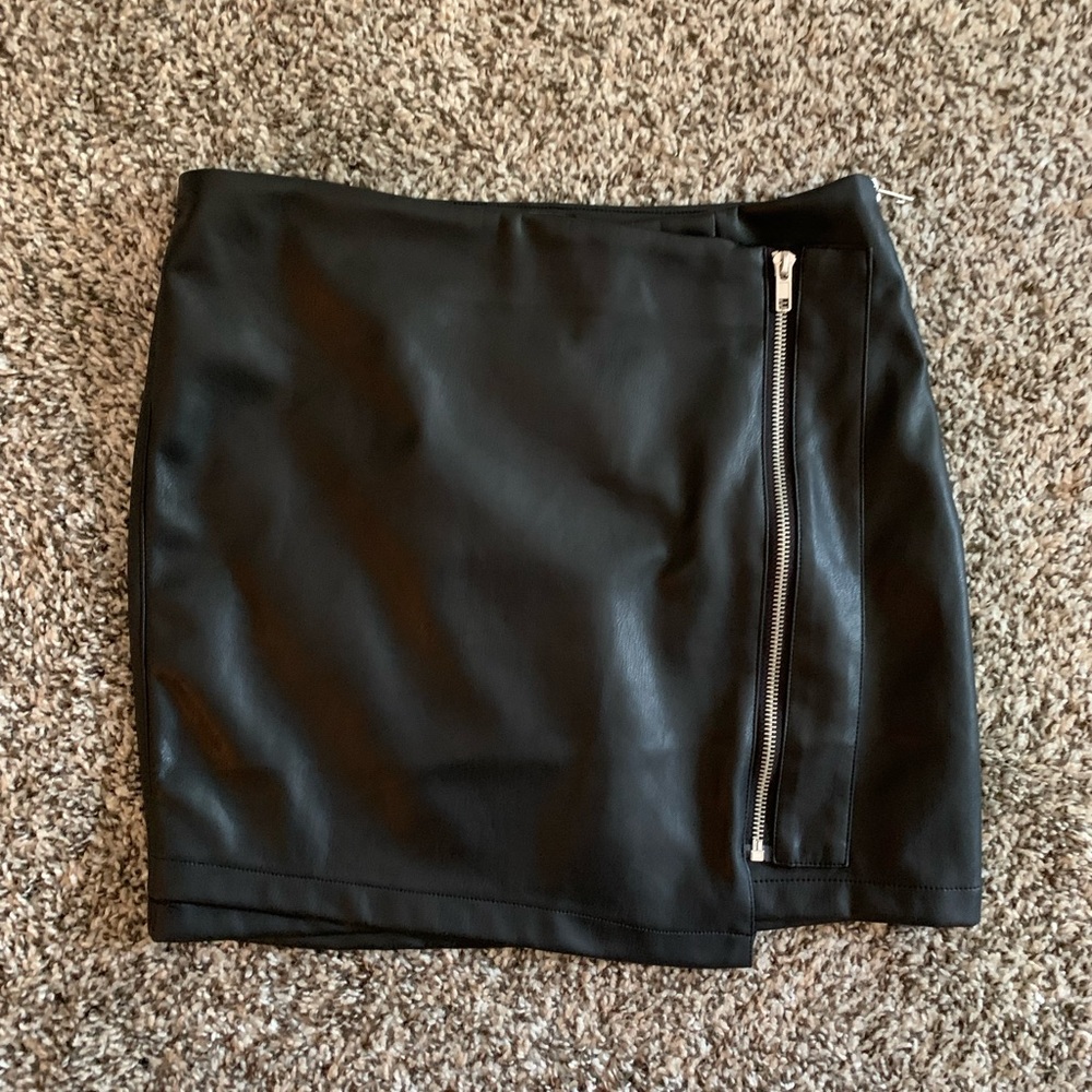 Lulus Faux Leather Wrap Skirt